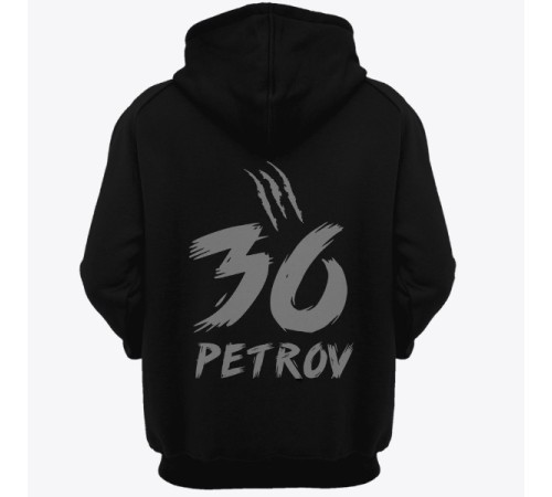 Именная толстовка с капюшоном со страшным шрифтом #6