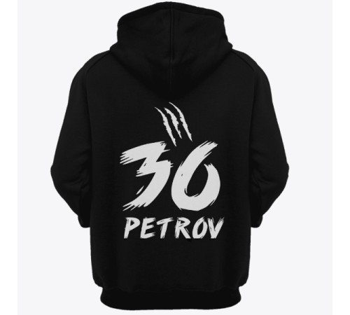 Именная толстовка с капюшоном со страшным шрифтом #6