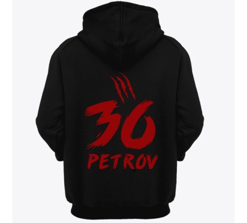 Именная толстовка с капюшоном со страшным шрифтом #6
