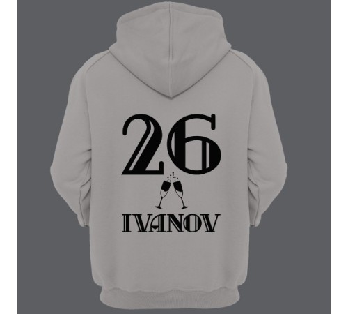 Именная толстовка с капюшоном с винтажным шрифтом #2