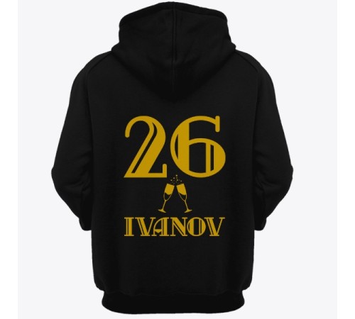 Именная толстовка с капюшоном с винтажным шрифтом #2