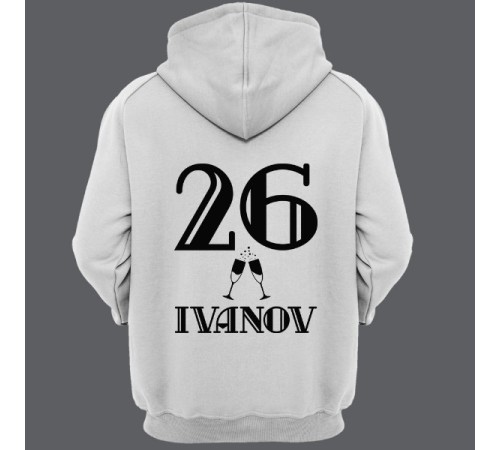 Именная толстовка с капюшоном с винтажным шрифтом #2