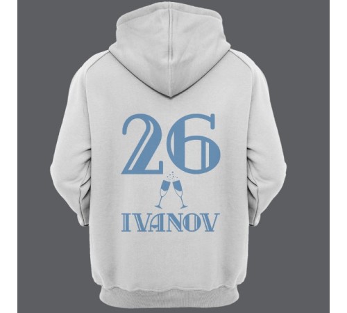 Именная толстовка с капюшоном с винтажным шрифтом #2