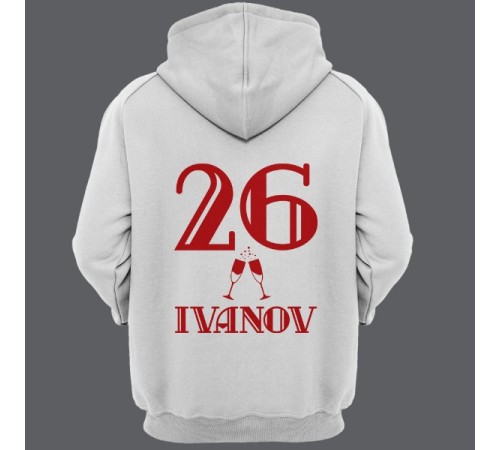 Именная толстовка с капюшоном с винтажным шрифтом #2