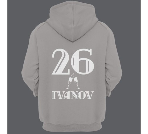 Именная толстовка с капюшоном с винтажным шрифтом #2