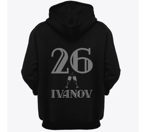 Именная толстовка с капюшоном с винтажным шрифтом #2