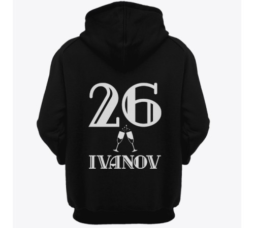 Именная толстовка с капюшоном с винтажным шрифтом #2