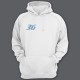 Именная толстовка с капюшоном со спортивным шрифтом и гоночной машиной #5