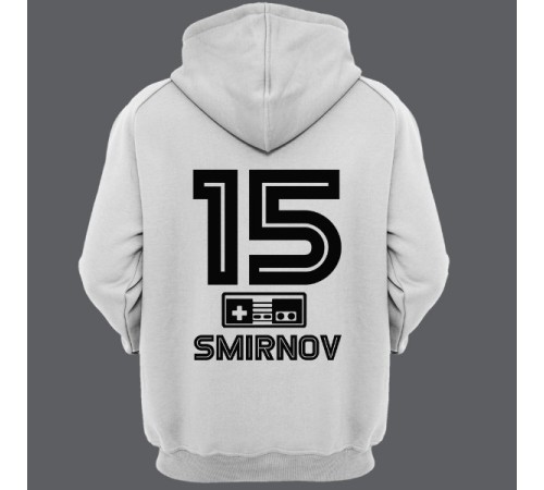 Именная толстовка с капюшоном с шрифтом из игр Nintendo #8