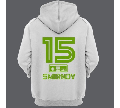 Именная толстовка с капюшоном с шрифтом из игр Nintendo #8