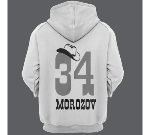 Именная толстовка с капюшоном с ковбойским шрифтом и шляпой #12