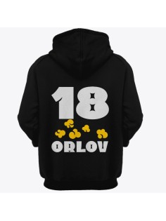 Именная толстовка с капюшоном с веселым шрифтом и попкорном  #16