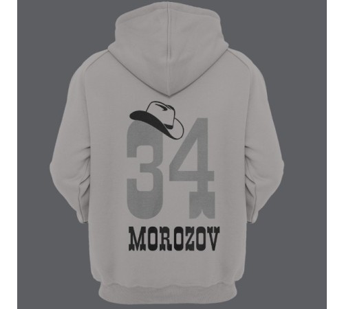 Именная толстовка с капюшоном с ковбойским шрифтом и шляпой #12