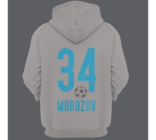 Именная толстовка с капюшоном со спортивным шрифтом и футбольным мячом #11