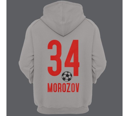 Именная толстовка с капюшоном со спортивным шрифтом и футбольным мячом #11