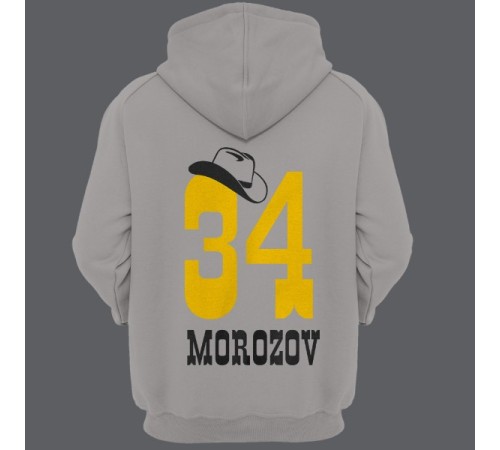 Именная толстовка с капюшоном с ковбойским шрифтом и шляпой #12