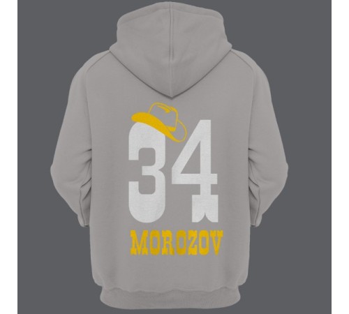 Именная толстовка с капюшоном с ковбойским шрифтом и шляпой #12