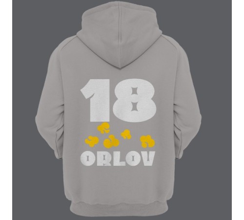 Именная толстовка с капюшоном с веселым шрифтом и попкорном  #16