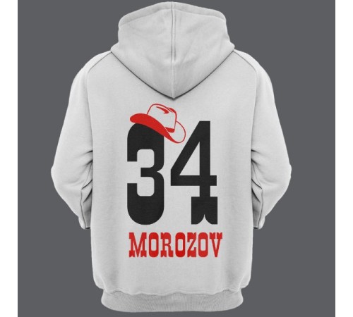 Именная толстовка с капюшоном с ковбойским шрифтом и шляпой #12