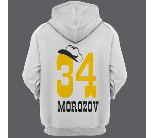 Именная толстовка с капюшоном с ковбойским шрифтом и шляпой #12