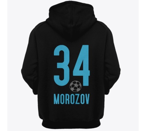 Именная толстовка с капюшоном со спортивным шрифтом и футбольным мячом #11