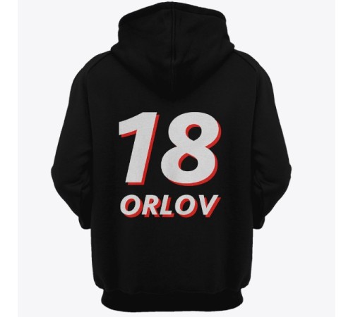 Именная толстовка с капюшоном с объемным шрифтом #18