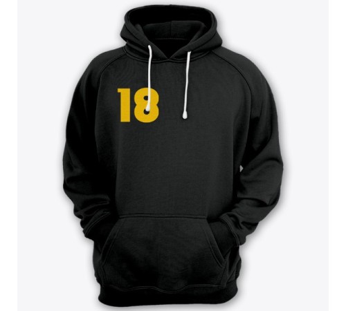 Именная толстовка с капюшоном с космическим шрифтом и ракетой #21