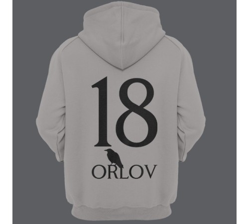 Именная толстовка с капюшоном с готическим шрифтом и вороном  #20