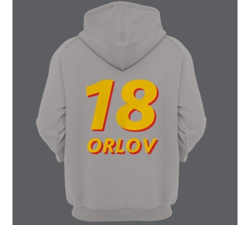 Именная толстовка с капюшоном с объемным шрифтом #18