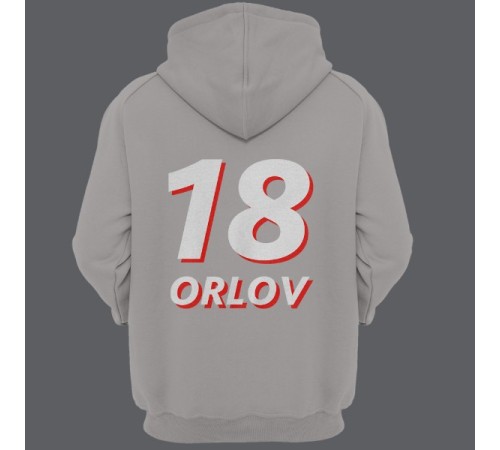 Именная толстовка с капюшоном с объемным шрифтом #18
