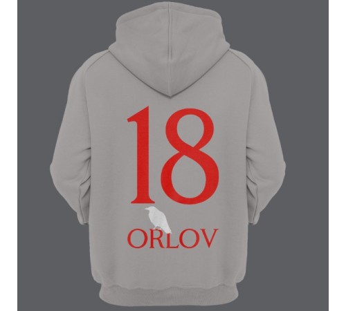 Именная толстовка с капюшоном с готическим шрифтом и вороном  #20