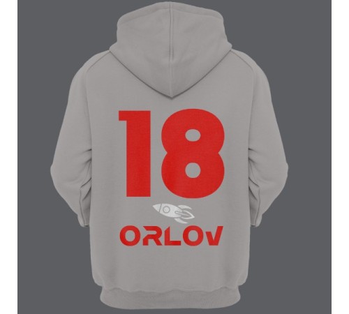 Именная толстовка с капюшоном с космическим шрифтом и ракетой #21