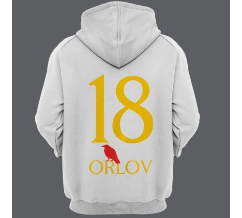 Именная толстовка с капюшоном с готическим шрифтом и вороном  #20