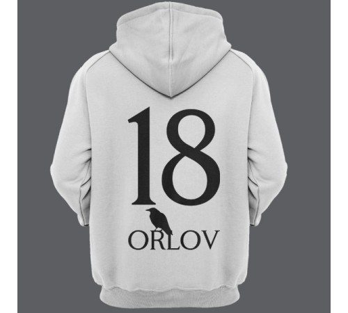 Именная толстовка с капюшоном с готическим шрифтом и вороном  #20