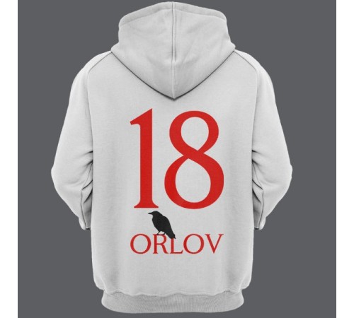 Именная толстовка с капюшоном с готическим шрифтом и вороном  #20