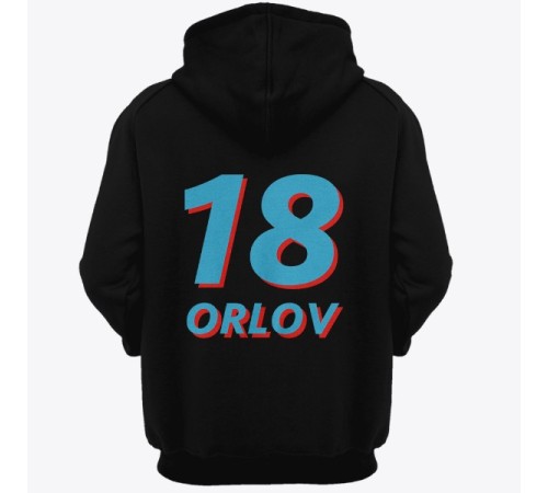 Именная толстовка с капюшоном с объемным шрифтом #18