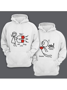 Парные толстовки с капюшоном для влюбленных "Our love story" ("История нашей любви")