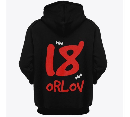 Именная толстовка с капюшоном с кривым шрифтом #22