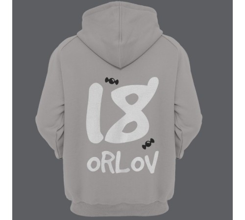 Именная толстовка с капюшоном с кривым шрифтом #22