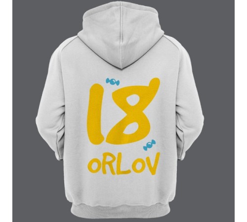 Именная толстовка с капюшоном с кривым шрифтом #22