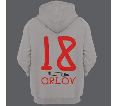 Именная толстовка с капюшоном с детским шрифтом и мелками #23