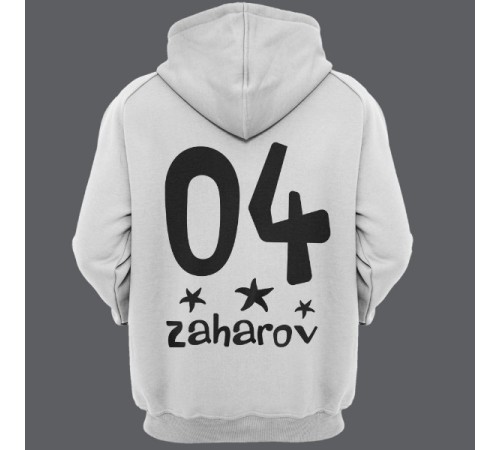 Именная толстовка с капюшоном с мультяшным шрифтом #24