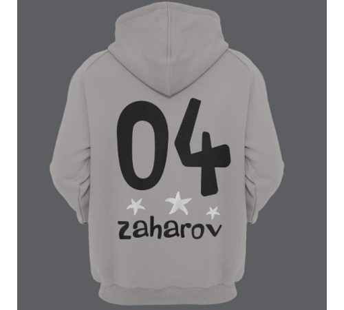 Именная толстовка с капюшоном с мультяшным шрифтом #24