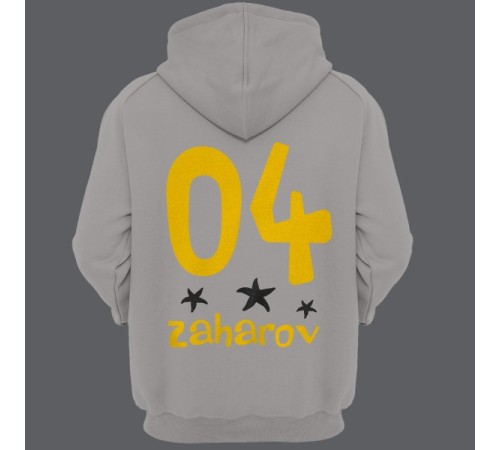 Именная толстовка с капюшоном с мультяшным шрифтом #24