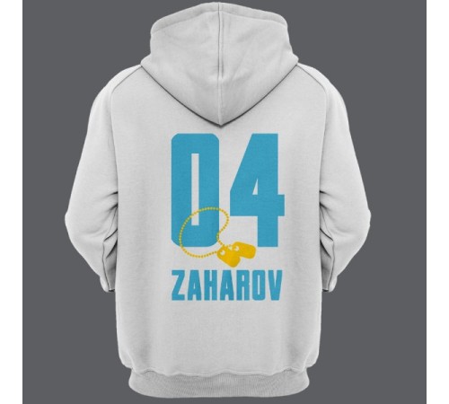Именная толстовка с капюшоном с армейским шрифтом и армейским медальоном #27