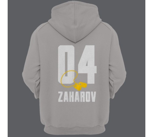 Именная толстовка с капюшоном с армейским шрифтом и армейским медальоном #27