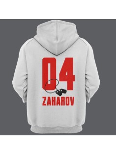 Именная толстовка с капюшоном с армейским шрифтом и армейским медальоном #27