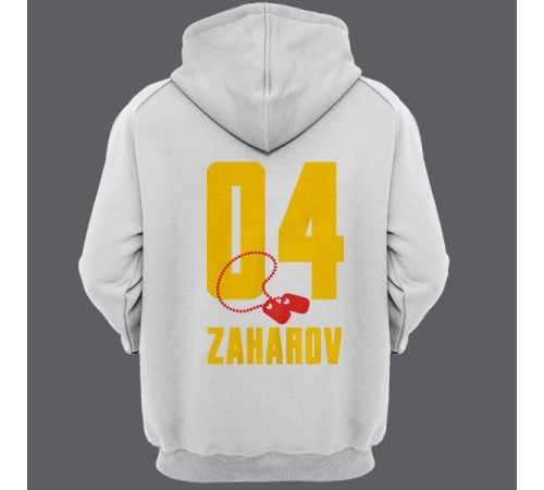 Именная толстовка с капюшоном с армейским шрифтом и армейским медальоном #27