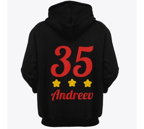 Именная толстовка с капюшоном с аккуратным шрифтом #28