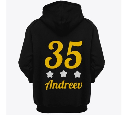 Именная толстовка с капюшоном с аккуратным шрифтом #28